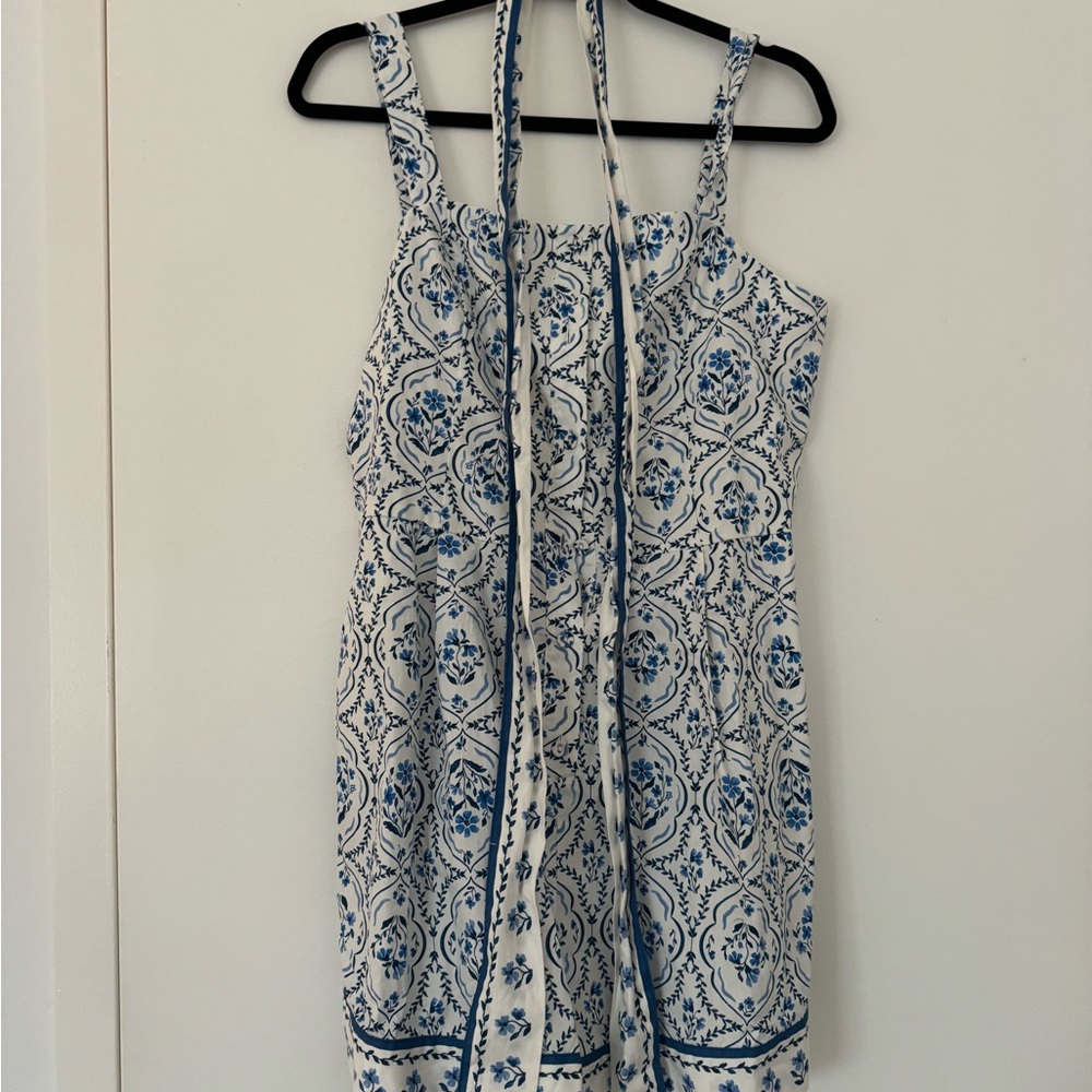 H&M Romper Blue and White Patterned Sleeveless Size Medium - Picture 6 of 9